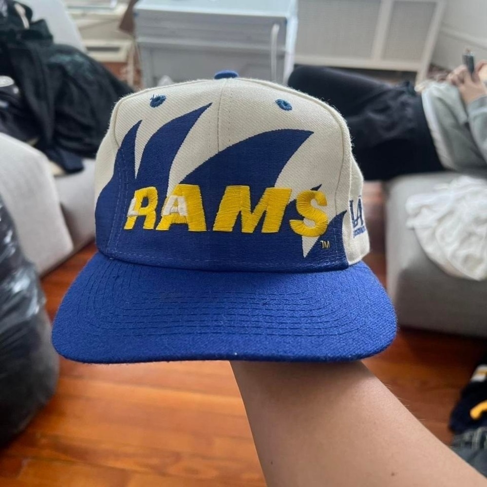 1990s Los Angeles Rams Logo Athletic Shark Tooth Vintage SnapBack Hat